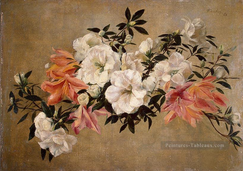 Pétunias Henri Fantin Latour fleur Peintures à l'huile